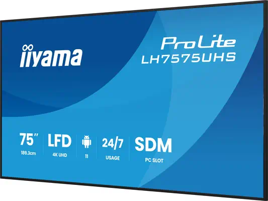 iiyama LH7575UHS-B2AG Écran d'affichage dynamique Écran plat de signalisation numérique 190,5 cm (75 - Ecran Numérique Interactif - visuel 6