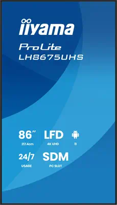 iiyama LH8675UHS-B2AG Écran d'affichage dynamique Écran plat de signalisation numérique 2,17 m (85.6 - Affichage dynamique - visuel 2