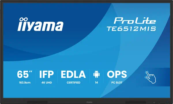 iiyama TE6512MIS-B4AG Écran d'affichage dynamique Écran plat de signalisation numérique 165,1 cm (65 - Ecran Numérique Interactif - visuel 1