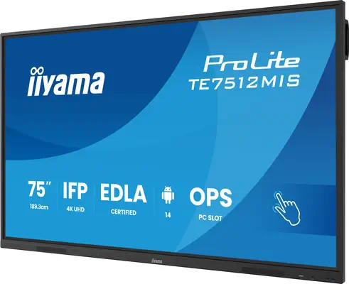 iiyama TE7512MIS-B4AG Écran d'affichage dynamique Écran plat de signalisation numérique 165,1 cm (65 - Ecran Numérique Interactif - visuel 3