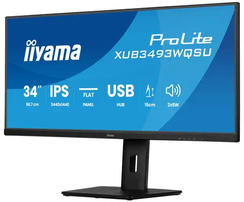 iiyama ProLite XUB3493WQSU-B6 écran plat de PC 86,4 cm (34") 1440 x 3440 pixels UltraWide Quad HD LE - Ecran Ordinateur - visuel 3