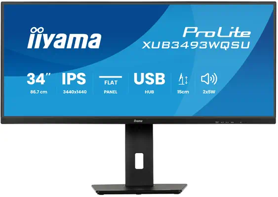 iiyama ProLite XUB3493WQSU-B6 écran plat de PC 86,4 cm (34") 1440 x 3440 pixels UltraWide Quad HD LE - Ecran Ordinateur - visuel 1