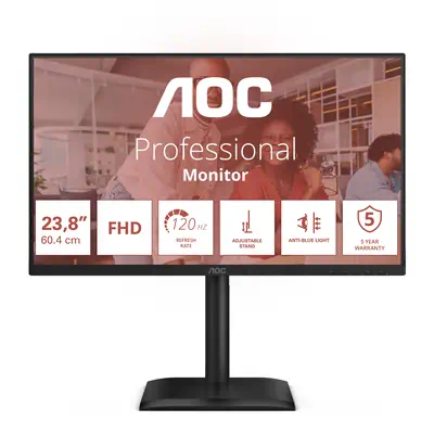 AOC 24E4U écran plat de PC 60,5 cm (23.8") 1920 x 1080 pixels Full HD LED Noir - Ecran Ordinateur - visuel 2