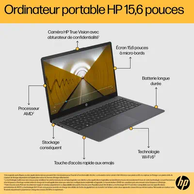 HP 15-fc0150nf AMD Ryzen™ 5 7520U Ordinateur portable HP - visuel 1 - hello RSE - Certifié ENERGY STAR®