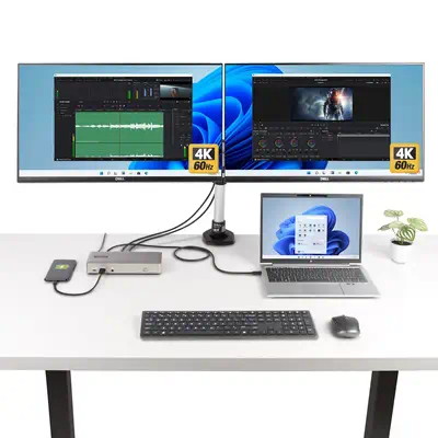 Station d'Accueil USB4 pour 3 Écrans, HDMI ou DisplayPort 4K 60 Hz, Charge d'Ordinateur Portable 100 - StarTech - Autre Accessoire pour portable - visuel 8