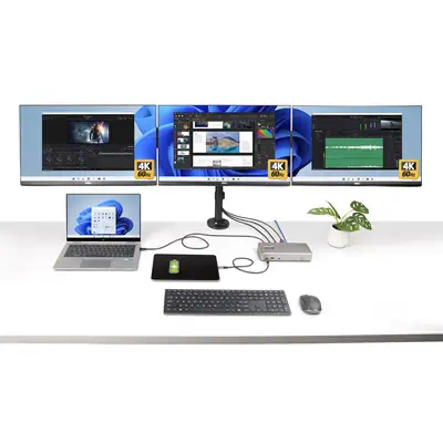 Station d'Accueil USB4 pour 3 Écrans, HDMI ou DisplayPort 4K 60 Hz, Charge d'Ordinateur Portable 100 - StarTech - Autre Accessoire pour portable - visuel 7