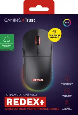 Trust GXT 927 Redex+ souris Gaming Droitier RF Wireless + USB Type-A Laser 25600 DPI - Souris - visuel 8