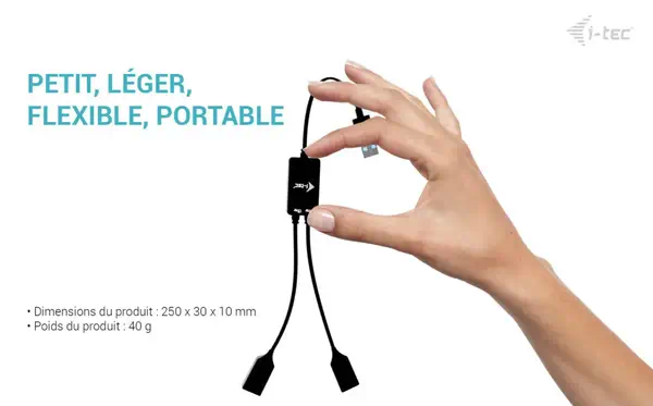 i-tec USB-A Cable HUB 2 port (2x USB-A) - I-Tec - Switchs et Hubs - visuel 10