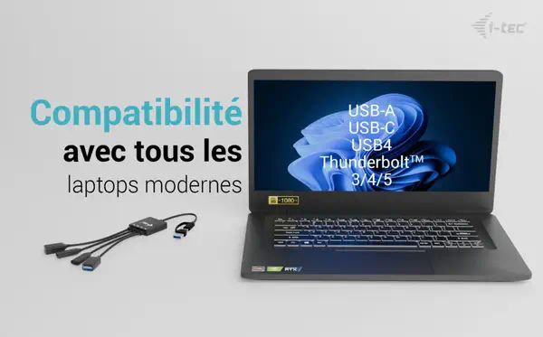 USB-C/USB-A Cable HUB 4 port (2x USB-C, 2x USB-A) - I-Tec - Switchs et Hubs - visuel 7