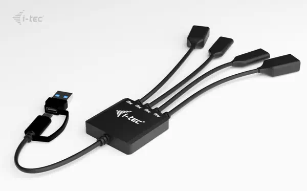 USB-C/USB-A Cable HUB 4 port (2x USB-C, 2x USB-A) - I-Tec - Switchs et Hubs - visuel 5