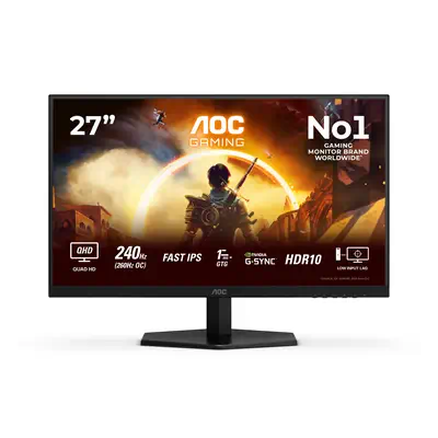 AOC G4 Q27G42ZE écran plat de PC 68,6 cm (27") 2560 x 1440 pixels Quad HD LCD Noir, Rouge - Ecran Ordinateur - visuel 1