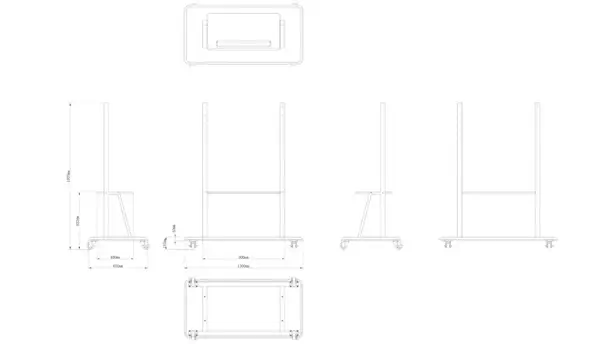 Optoma ST05 support d'écran plat pour bureau 2,18 m (86") Sol Noir - Support Fixe & Mobile - visuel 4