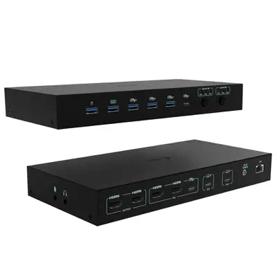 USB-C KVM Dock PRO for Three Hosts, Dual Video, with 2x Power Delivery, max 92W - I-Tec - Station d'accueil pour portable - visuel 1