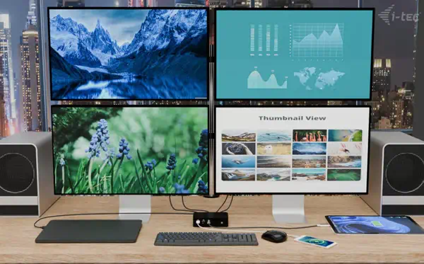 Thunderbolt5 Quattro Display Docking Station, 5x USB, 2.5 GLAN + Power Delivery 140W - I-Tec - Station d'accueil pour portable - visuel 4