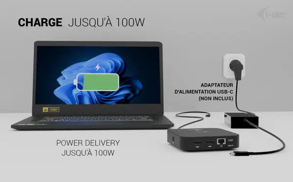 USB-C Dual HDMI Docking Station with Power Delivery 100 W - I-Tec - Station d'accueil pour portable - visuel 9