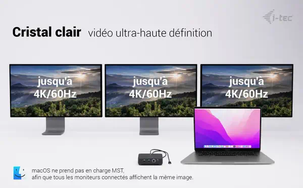 USB-C DP Dual HDMI Docking Station with Power Delivery 100 W - I-Tec - Station d'accueil pour portable - visuel 8