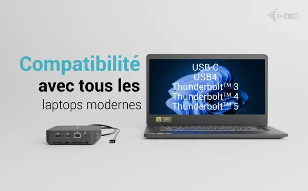 USB-C DP Dual HDMI Docking Station with Power Delivery 100 W + Universal Charger 100W - I-Tec - Station d'accueil pour portable - visuel 6