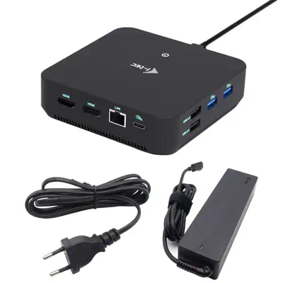 USB-C DP Dual HDMI Docking Station with Power Delivery 100 W + Universal Charger 100W - I-Tec - Station d'accueil pour portable - visuel 1