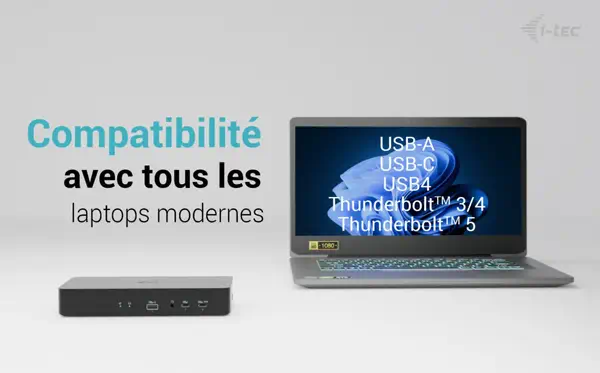 Universal Intelligent Dual Display Docking Station + Power I-Tec - visuel 1 - hello RSE - Prise en charge efficace du multitâche