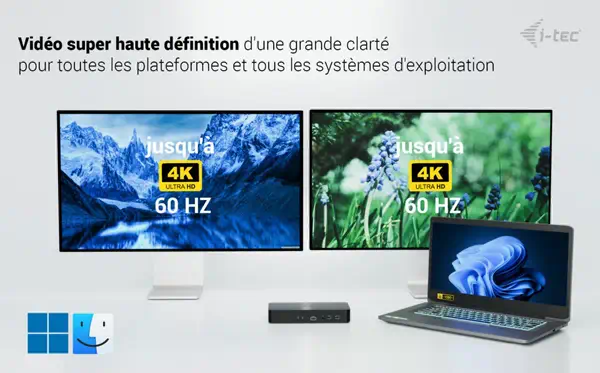 Universal Intelligent Dual Display Docking Station + Power I-Tec - visuel 1 - hello RSE - Transfert de données à haut débit