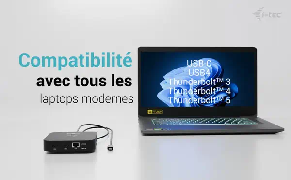 USB-C Dual HDMI Docking Station with Power Delivery 100 W + Universal Charger 100W - I-Tec - Station d'accueil pour portable - visuel 5
