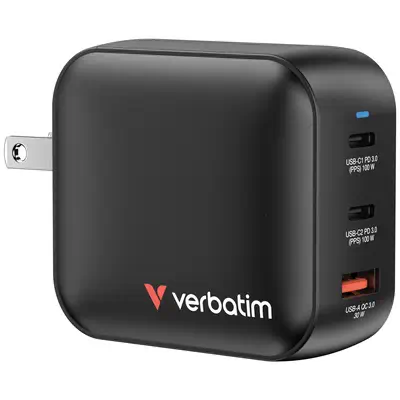 Verbatim GaN Charger 100W Universel Noir Secteur Charge rapide Intérieure - Station d'accueil pour portable - visuel 2
