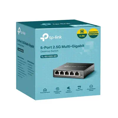 TP-Link TL-SG105S-M2 commutateur réseau Géré 2.5G Ethernet (100/1000/2500) Noir - Switchs et Hubs - visuel 6