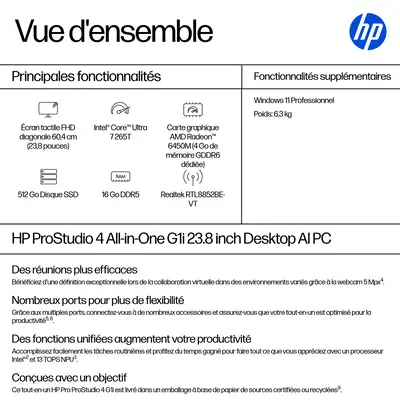 ProStudio 4 G1i AI PC - HP - Ordinateur tout en un - visuel 3