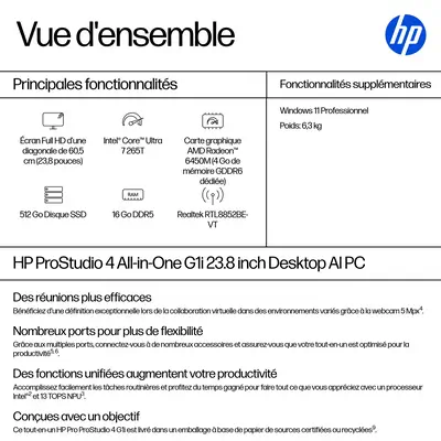 ProStudio 4 G1i AI PC - HP - Ordinateur tout en un - visuel 3