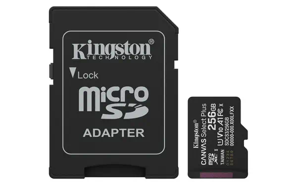 256GB microSDXC Canvas Select Plus Gen3 150MB/s A1 (Adaptateur SD inclus) - Kingston - Carte Mémoire - visuel 1