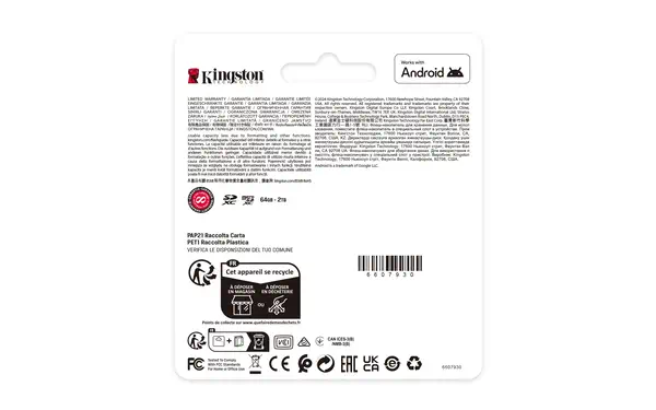 256GB microSDXC Canvas Select Plus Gen3 150MB/s A1 (Adaptateur SD inclus) - Kingston - Carte Mémoire - visuel 6