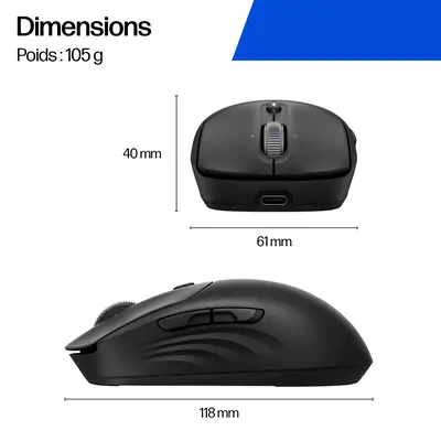 HP 705 Rechargeable Wireless Mouse EMEA souris - Souris - visuel 1