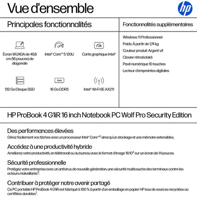 ProBook 4 G1iR 16 inch Notebook PC Wolf Pro Security Edition - HP - PC Portable - visuel 10