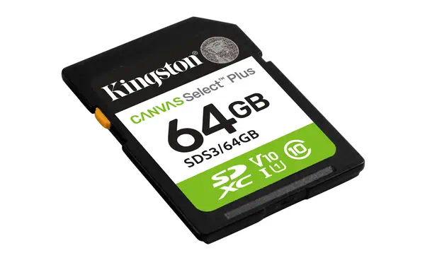 64 Go SDXC Canvas Select Plus Gen3 100 Mo/s C10 UHS-I U1 V10 - Kingston - Carte Mémoire - visuel 2