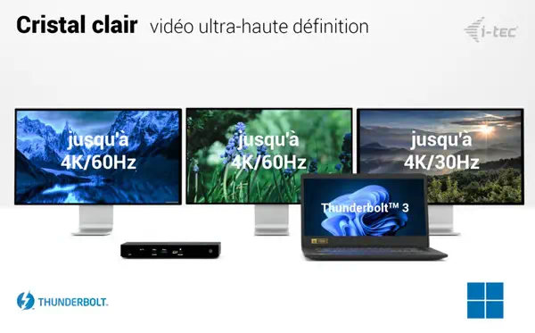 Thunderbolt4 Triple Display Docking Station + Power Delivery 96W - I-Tec - Station d'accueil pour portable - visuel 8