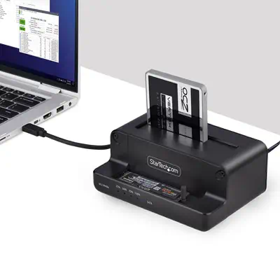 Duplicateur de Disque M.2 NVMe vers 2,5/3,5 » SATA, Clonage/Dock de Disque SSD Autonome à Deux Baies - StarTech - Disque dur SSD - visuel 9