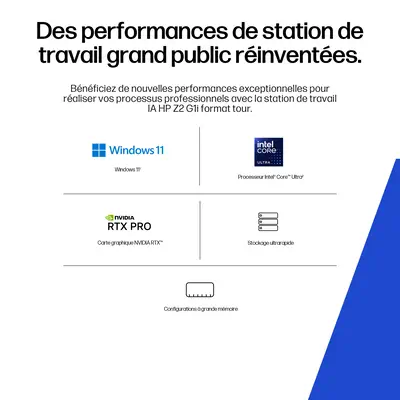 HP Z2 G1i Intel Core Ultra 7 265K 32 Go DDR5-SDRAM 1 To SSD NVIDIA RTX 2000 Ada Windows 11 Pro Tower - Unité Centrale - visuel 8