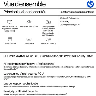 EliteStudio 8 G1i AI PC Wolf Pro Security Edition - HP - Ordinateur tout en un - visuel 7