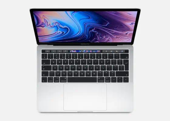 MacBook Pro Touch Bar 13'' i5 1,4 GHz 8Go 256Go SSD 2019 Argent Coque noire - Grade Reconditionné en - Apple - PC Portable reconditionné - visuel 1