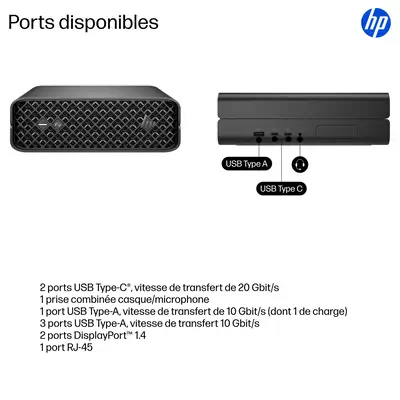 HP Z2 G1i Intel Core Ultra 7 265 16 Go DDR5-SDRAM 1 To SSD NVIDIA RTX A400 Windows 11 Pro Mini PC St - Station de Travail - visuel 9