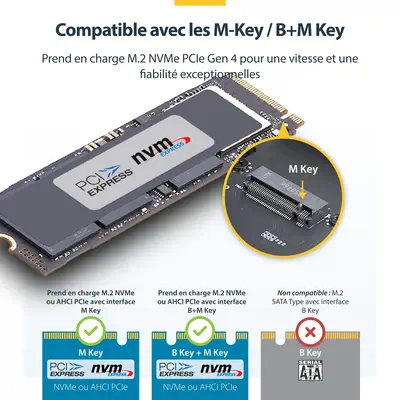 Boîtier SSD NVMe Externe USB-C/Thunderbolt, Boîtier USB4 M.2 NVMe, 40 Gbps, Boîtier Dissipateur Ther - StarTech - Accessoire Stockage - visuel 9