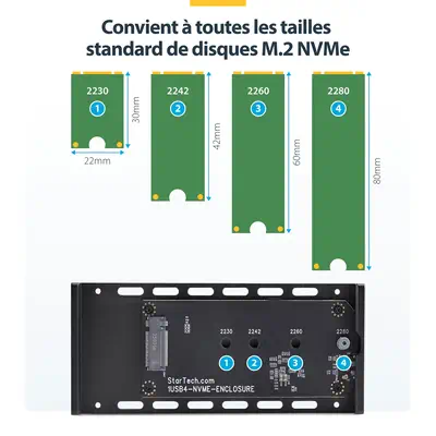 Boîtier SSD NVMe Externe USB-C/Thunderbolt, Boîtier USB4 M.2 NVMe, 40 Gbps, Boîtier Dissipateur Ther - StarTech - Accessoire Stockage - visuel 10