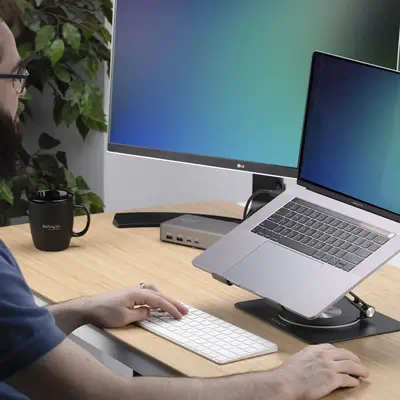 Support Rotatif pour PC Portable, Base Pivotante à 360&deg;, Support Rotatif pour Bureau, Hauteur et - StarTech - Accessoires Tablette - visuel 6