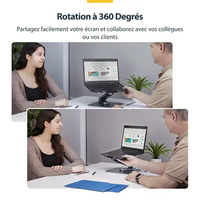 Support Télescopique pour PC Portable, Base Pivotante à 360&deg;, Support Rotatif pour Bureau, Haute - StarTech - Accessoires Tablette - visuel 9