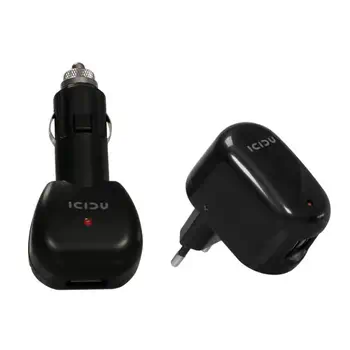 Avantages ICIDU PI-707713 chargeur d'appareils mobiles Noir Secteur, Allume-cigare Auto, Intérieure, Extérieur