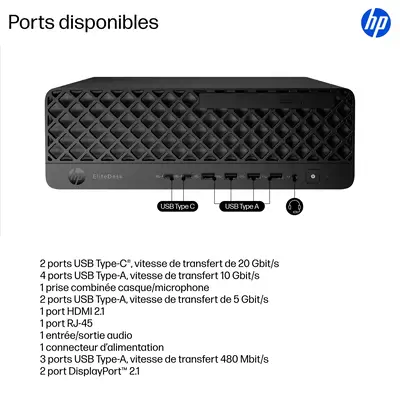 EliteDesk 8 SFF G1i AI Wolf Pro Security Edition - HP - Unité Centrale - visuel 4