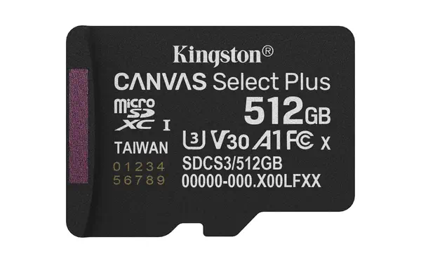 512GB microSDXC Canvas Select Plus Gen3 150MB/s A1 Kingston - visuel 1 - hello RSE - Hautes performances