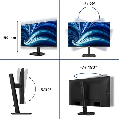 Philips 3000 series 27B2U3601/00 écran plat de PC 68,6 cm (27") 2560 x 1440 pixels Quad HD LCD Noir - Ecran Ordinateur - visuel 4