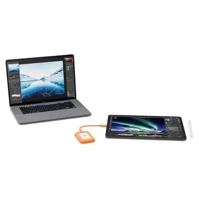 LaCie STND1000400 disque dur externe 1 To USB Type-C 3.2 Gen 1 (3.1 Gen 1) Gris, Orange - Disque dur SSD - visuel 4