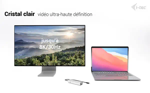 USB-C Charging Metal HUB 5port with USB-C video 8K + Power Delivery 85W - I-Tec - Station d'accueil pour portable - visuel 8